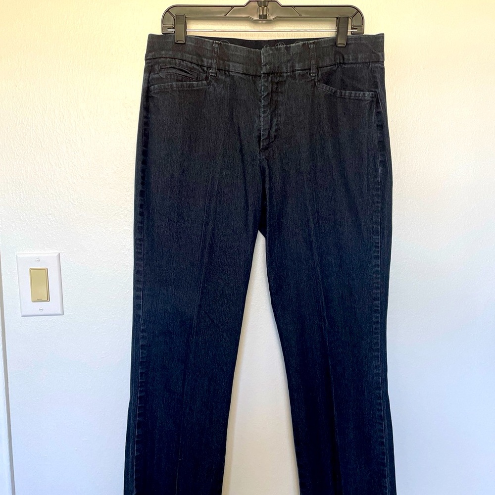 JM COLLECTION JEANS 12 STRAIGHT DRK WASH 5 POCKET FLAT FRONT STRETCH EXCELLENT